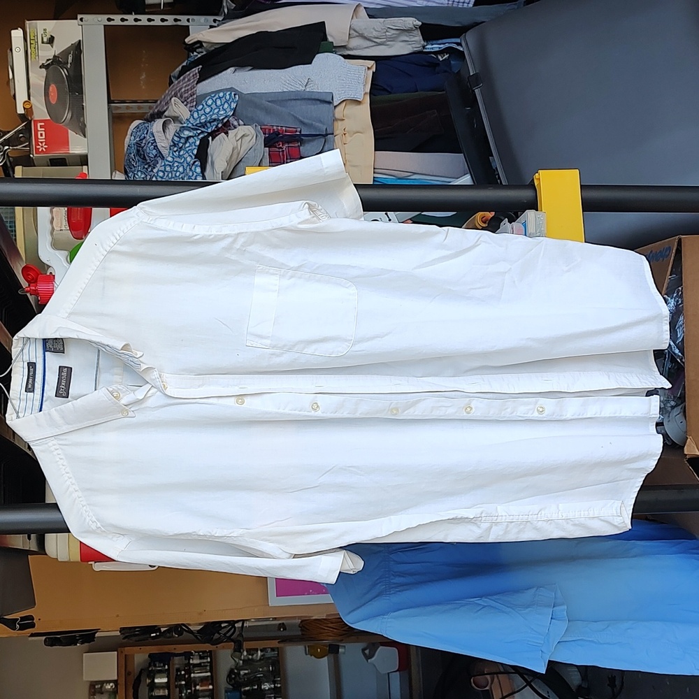 Men's large tall cream St. John's Bay button down shirt